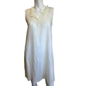 pual ce cin white Cotton Pintucked Nightgown Japanese Brand sz S